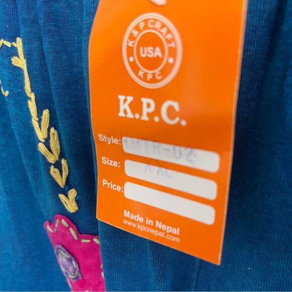 KPC 100% Cotton Embroidered 90's Y2K PatchworkPants, Boho Hippie Free Spirit, XL - Picture 5 of 7